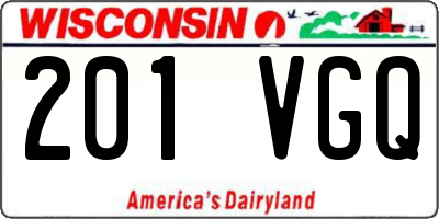 WI license plate 201VGQ