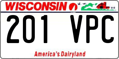 WI license plate 201VPC