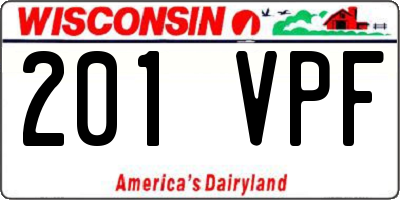 WI license plate 201VPF