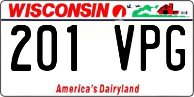 WI license plate 201VPG