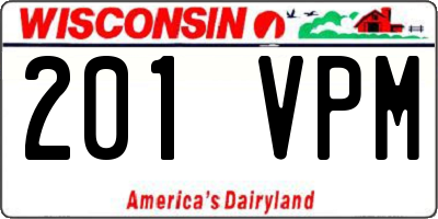 WI license plate 201VPM