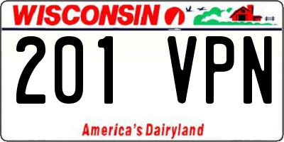 WI license plate 201VPN