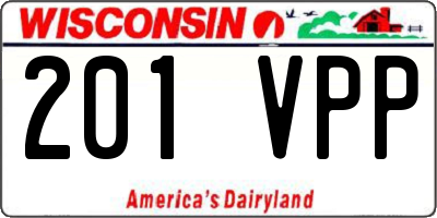 WI license plate 201VPP
