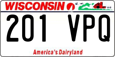 WI license plate 201VPQ