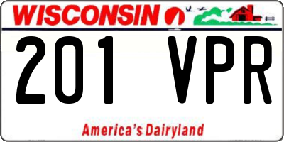 WI license plate 201VPR