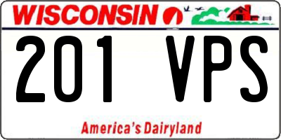 WI license plate 201VPS