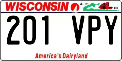 WI license plate 201VPY