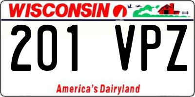 WI license plate 201VPZ