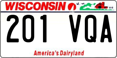 WI license plate 201VQA