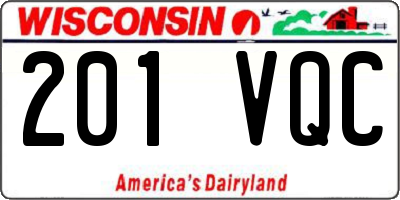 WI license plate 201VQC