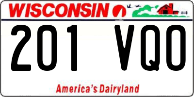 WI license plate 201VQO