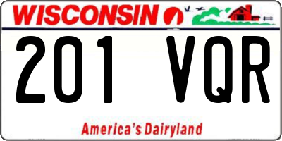 WI license plate 201VQR