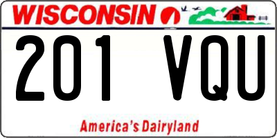 WI license plate 201VQU