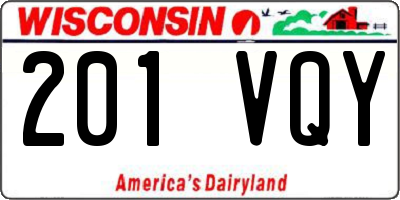 WI license plate 201VQY