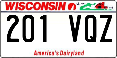 WI license plate 201VQZ