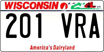 WI license plate 201VRA