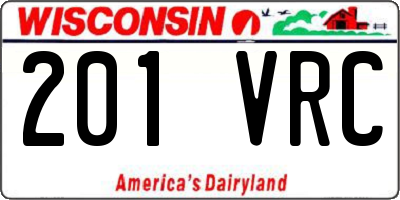 WI license plate 201VRC