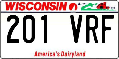 WI license plate 201VRF