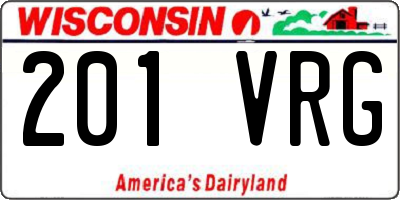 WI license plate 201VRG