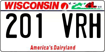 WI license plate 201VRH