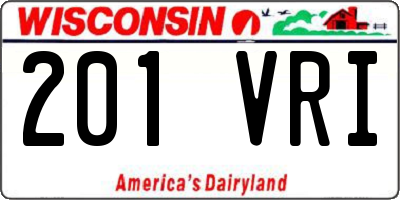 WI license plate 201VRI