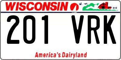 WI license plate 201VRK