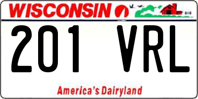 WI license plate 201VRL