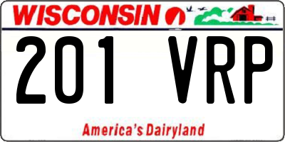 WI license plate 201VRP