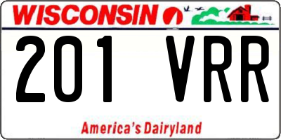 WI license plate 201VRR