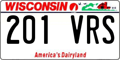 WI license plate 201VRS