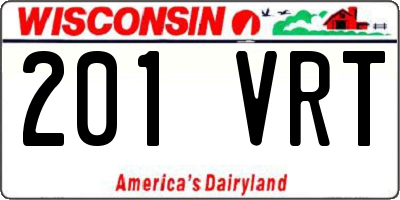 WI license plate 201VRT