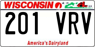 WI license plate 201VRV