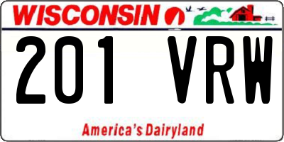 WI license plate 201VRW