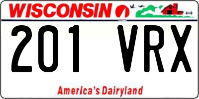 WI license plate 201VRX