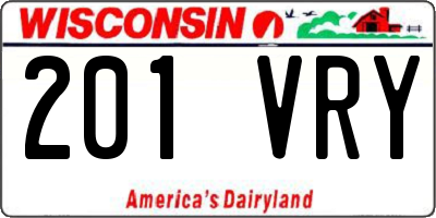 WI license plate 201VRY