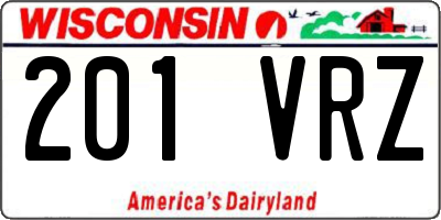 WI license plate 201VRZ
