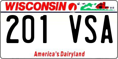 WI license plate 201VSA