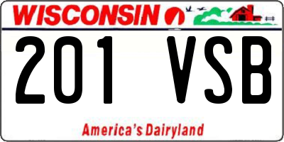 WI license plate 201VSB