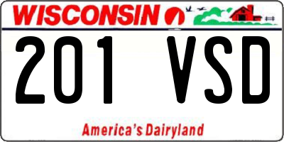 WI license plate 201VSD