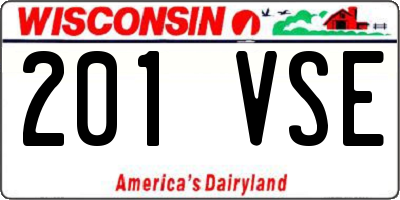 WI license plate 201VSE