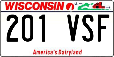 WI license plate 201VSF