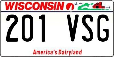 WI license plate 201VSG