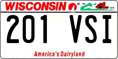 WI license plate 201VSI