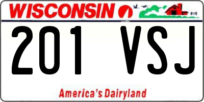 WI license plate 201VSJ