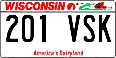 WI license plate 201VSK