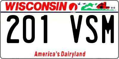 WI license plate 201VSM