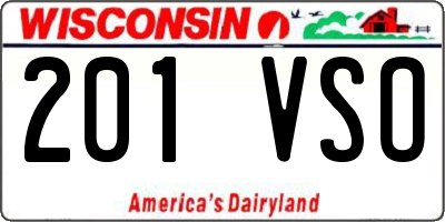 WI license plate 201VSO