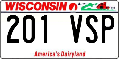 WI license plate 201VSP