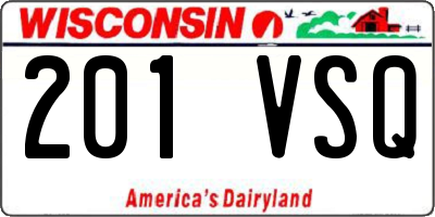 WI license plate 201VSQ