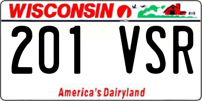 WI license plate 201VSR